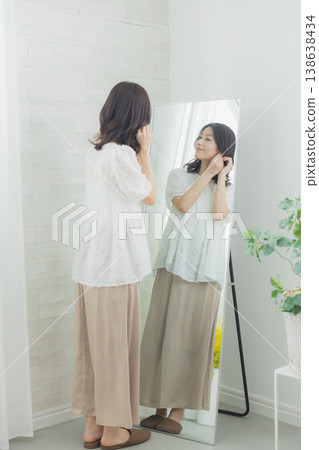 A woman looking at her 138638434