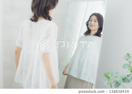 A woman looking at her 138638439