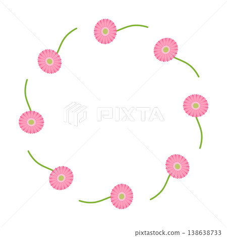 圓形畫框中的非洲菊 圓形畫框中的非洲菊 138638733