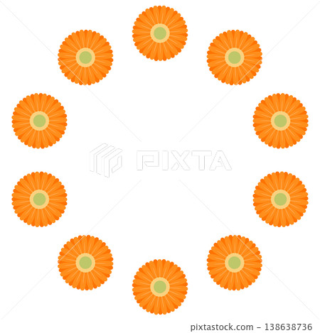 圓形畫框中的非洲菊 圓形畫框中的非洲菊 138638736