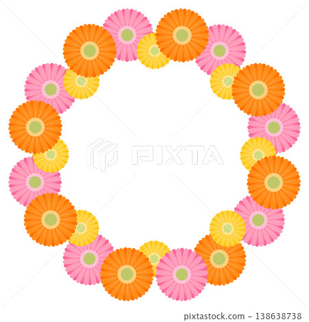 圓形畫框中的非洲菊 圓形畫框中的非洲菊 138638738