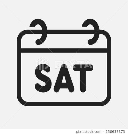 Vector template icon page calendar - day Saturday 138638873