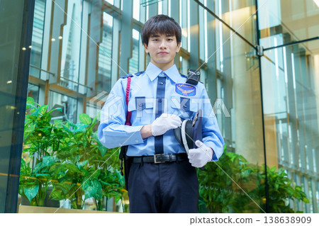Young Japanese male security guard. Filming assistance provided by: Denpa Gakuen Educational Foundation, Tokyo Electronics College. Young Japanese male security guard. Filming assistance provided by: Denpa Gakuen Educational Foundation, Tokyo Electronics College. 138638909