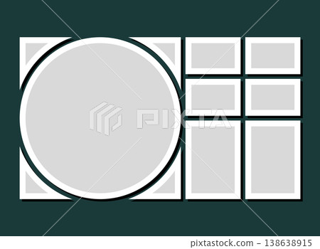 Template collage of seven frames, images, photo Template collage of seven frames, images, photo 138638915