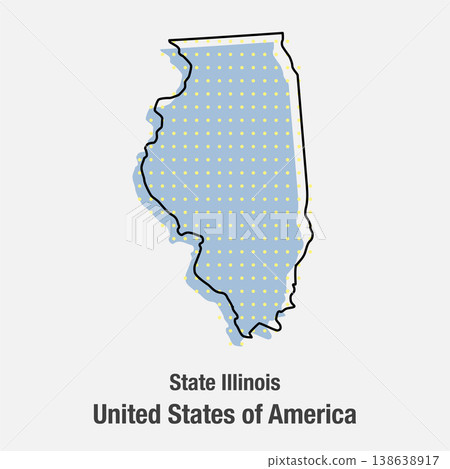 Vector map of Illinois state from dots, the USA Vector map of Illinois state from dots, the USA 138638917