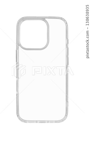 Transparent silicone case for latest model phone on isolated and white background Transparent silicone case for latest model phone on isolated and white background 138638935