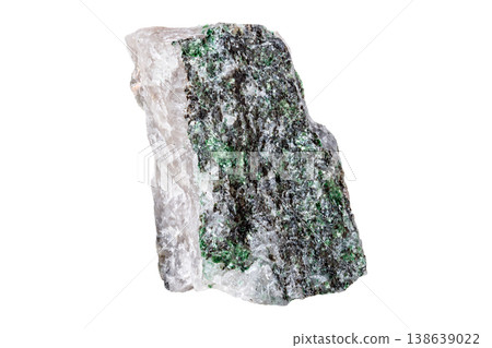 Fuchsite mineral stone on a white background Fuchsite mineral stone on a white background 138639022