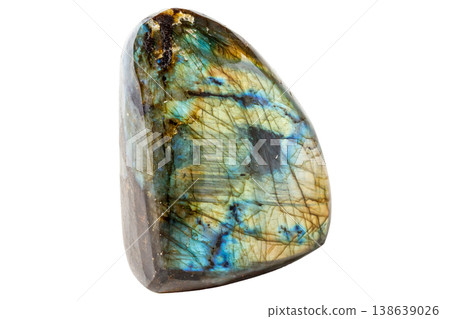 Labradorite mineral stone on white background Labradorite mineral stone on white background 138639026