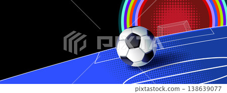 Sports Event Banner with Soccer Ball and Abstract Stadium Design Sports Event Banner with Soccer Ball and Abstract Stadium Design 138639077