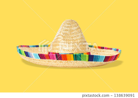 Cinco de Mayo, Festive sombrero on a lively backdrop Cinco de Mayo, Festive sombrero on a lively backdrop 138639091