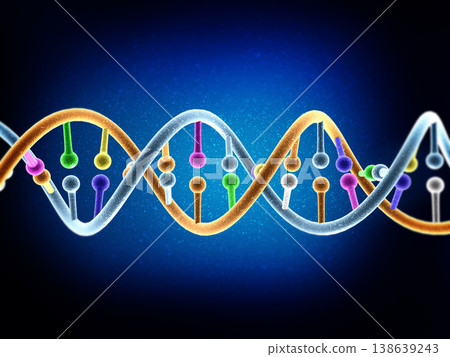 Dna structure on abstract background 138639243