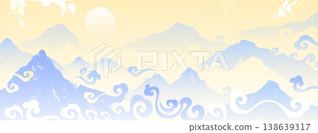 Abstract asian mountain landscape, oriental style Abstract asian mountain landscape, oriental style 138639317
