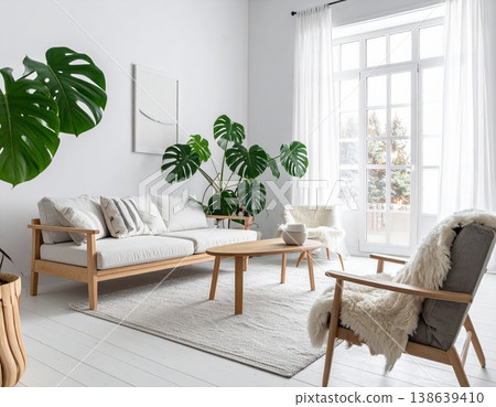 Scandinavian-style interior illustration Scandinavian-style interior illustration 138639410