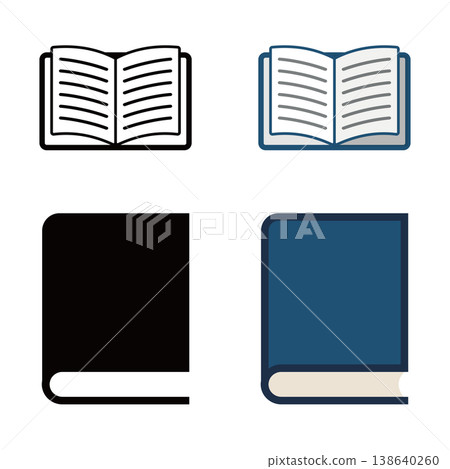 簡單的書本圖標集 簡單的書本圖標集 138640260