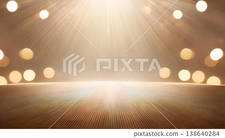 A beautifully lit, dazzling beige stage 138640284