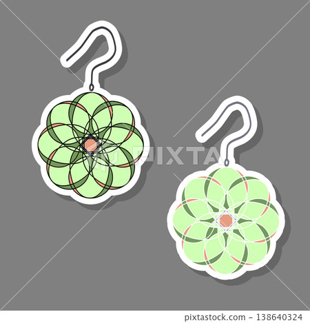 Modern gem emblem with bright precious jewel of different shapes 138640324