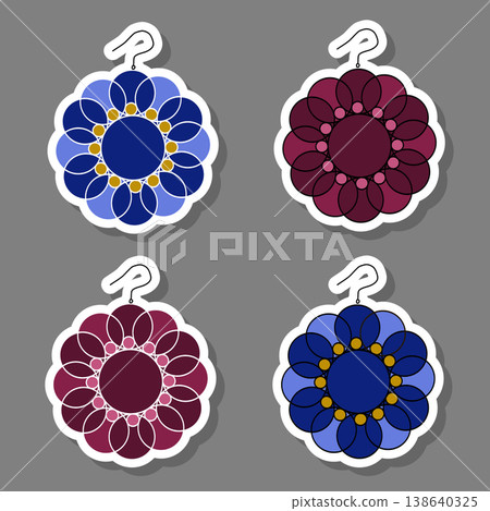Modern gem emblem with bright precious jewel of different shapes Modern gem emblem with bright precious jewel of different shapes 138640325