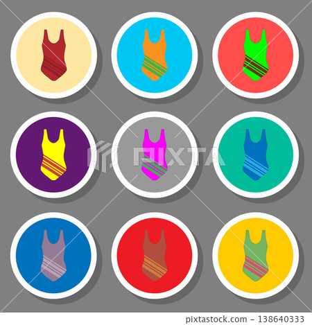 Vector icon illustration logo for set symbols sea suit swimsuit Vector icon illustration logo for set symbols sea suit swimsuit 138640333