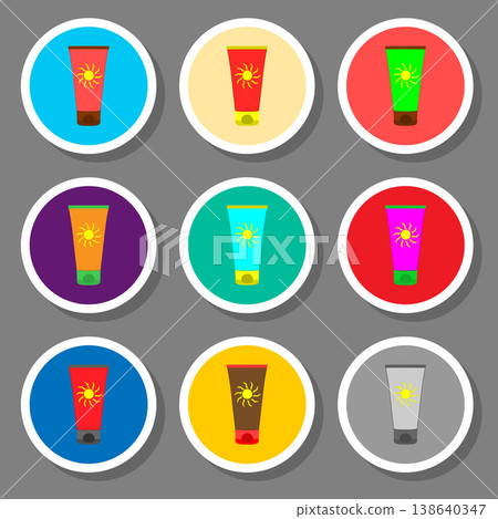 Vector icon illustration for set symbols summer sunscreen from sun Vector icon illustration for set symbols summer sunscreen from sun 138640347