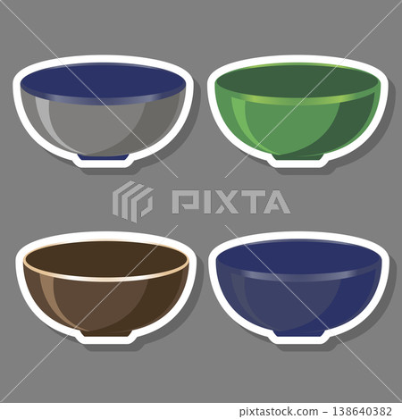 Set of empty glass soup bowls 138640382