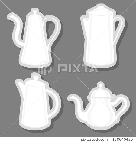 Set of beautiful glass teapots for liquid Set of beautiful glass teapots for liquid 138640459