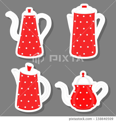 Set of beautiful glass teapots for liquid Set of beautiful glass teapots for liquid 138640509
