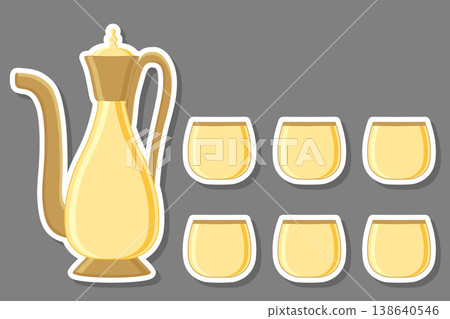 Illustration on theme big colored set different types jugs Illustration on theme big colored set different types jugs 138640546