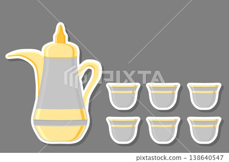 Illustration on theme big colored set different types jugs 138640547