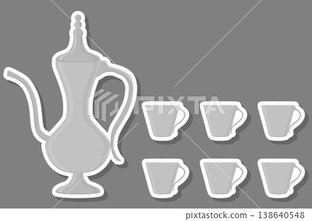 Illustration on theme big colored set different types jugs Illustration on theme big colored set different types jugs 138640548