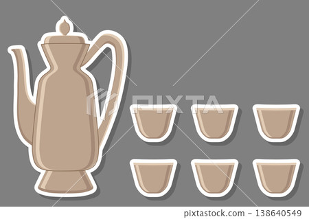 Illustration on theme big colored set different types jugs Illustration on theme big colored set different types jugs 138640549