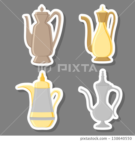 Illustration on theme big colored set different types jugs Illustration on theme big colored set different types jugs 138640550