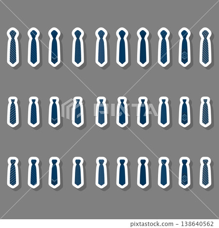 Illustration on theme big set ties different types, neckties various size 138640562