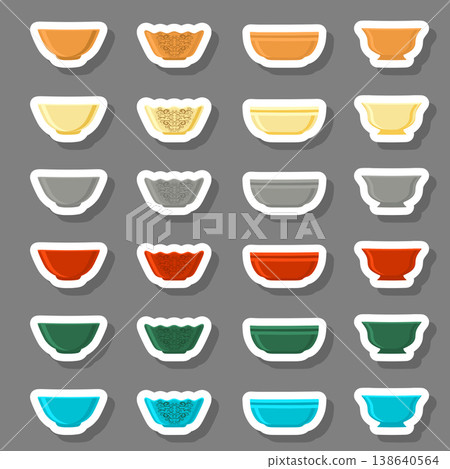 Set of empty glass soup bowls Set of empty glass soup bowls 138640564