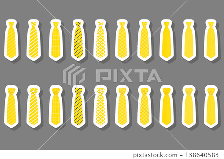 Illustration on theme big set ties different types, neckties various size 138640583