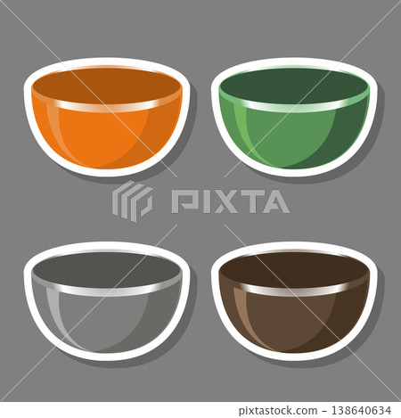 Set of empty glass soup bowls Set of empty glass soup bowls 138640634