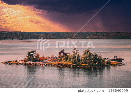 Historic Island Fortress of Suomenlinna Under Stormy Sky Historic Island Fortress of Suomenlinna Under Stormy Sky 138640999