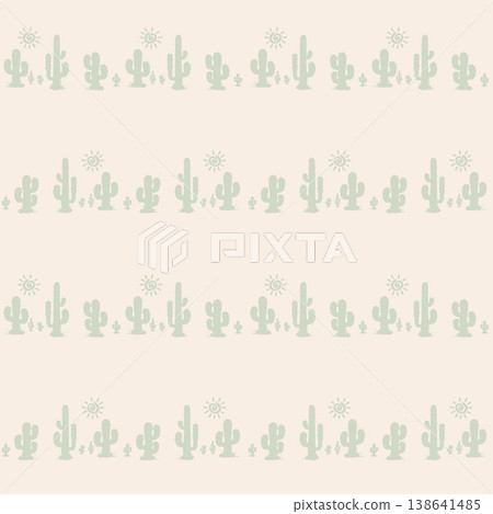 Cactus Border Pattern Horizontal Desert Repeat Cactus Border Pattern Horizontal Desert Repeat 138641485