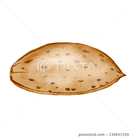 Almond nut watercolor painting. Hand-drawn illustration of a nut kernel. Food clip art. Perfect for cookbooks and natural cosmetics packaging designs. Almond nut watercolor painting. Hand-drawn illustration of a nut kernel. Food clip art. Perfect for cookbooks and natural cosmetics packaging designs. 138641589