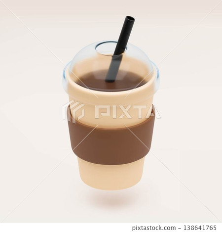 3D coffee paper cup icon. Realistic craft disposable paper cup with transparent plastic lid and black straw for hot or cold drink. Take away vector concept with soda, tea, or cola. Beverage to go 3D coffee paper cup icon. Realistic craft disposable paper cup with transparent plastic lid and black straw for hot or cold drink. Take away vector concept with soda, tea, or cola. Beverage to go 138641765