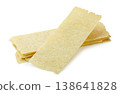 Long potato chips on a white background. Isolated 138641828