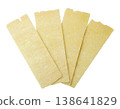 Long potato chips on a white background. Top view 138641829