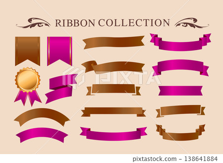 絲帶裝飾設計套裝和古董邊框和框架設計 138641884