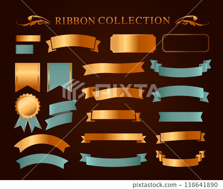 絲帶裝飾設計套裝和古董邊框和框架設計 138641890