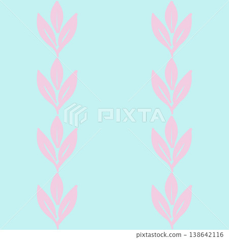 Pink leaves branches seamless pattern on light blue Pink leaves branches seamless pattern on light blue 138642116