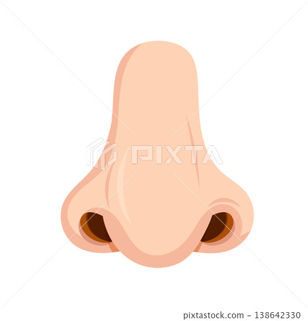 Nose, body parts. Flat vector clipart, illustration with isolated background. Nose, body parts. Flat vector clipart, illustration with isolated background. 138642330