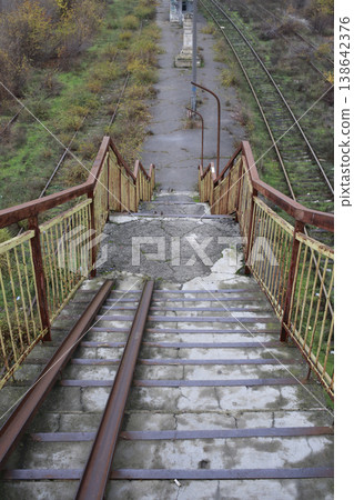 The abandoned Vistorniceni railway station in Chisinau. 138642376