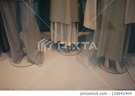 The showcase of a women's clothing store. The showcase of a women's clothing store. 138642404