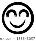 Hand Drawn Brush Style Smiley Face Icon Isolated on White Background 138643057