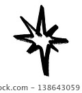 Hand drawn black ink starburst icon, brush stroke sparkle or twinkle symbol, isolated vector illustration. 138643059