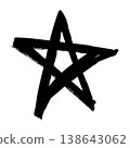 Black Hand Drawn Grungy Star Icon Isolated on White Background 138643062